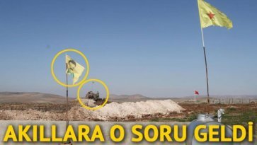 TÜRK ASKERİ,TÜRK BAYRAĞI, APO FOTOLU FLAMA VE YPG BAYRAĞI AYNI KAREDE