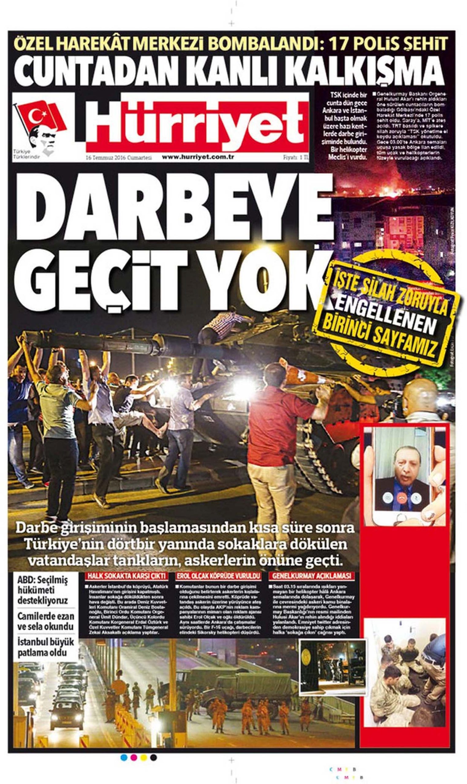 15 TEMMUZ DARBE GİRİŞİMİNDE HÜRRİYET-CNN VE KANALD BASKINI